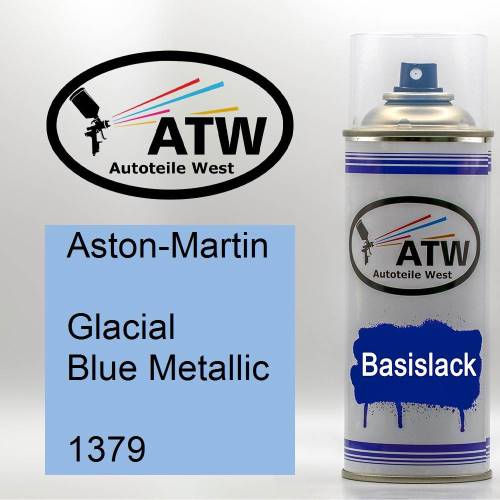 Aston-Martin, Glacial Blue Metallic, 1379: 400ml Sprühdose, von ATW Autoteile West.